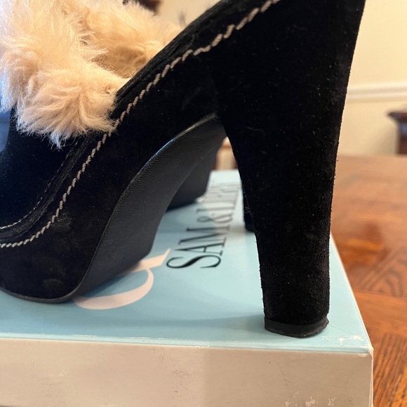 Sam & Libby Women's Black Suede 4 inch Heeled Mules - Picture 3 of 4